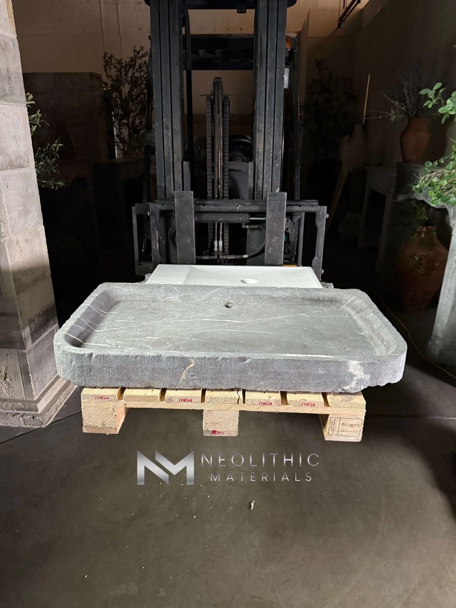 Antique Belgian Bluestone Sink - Image 1